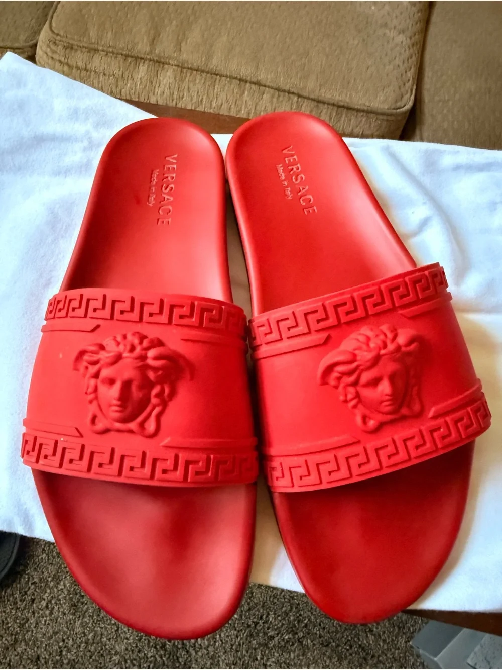 Red Versace poolside slides - Picture 1 of 3